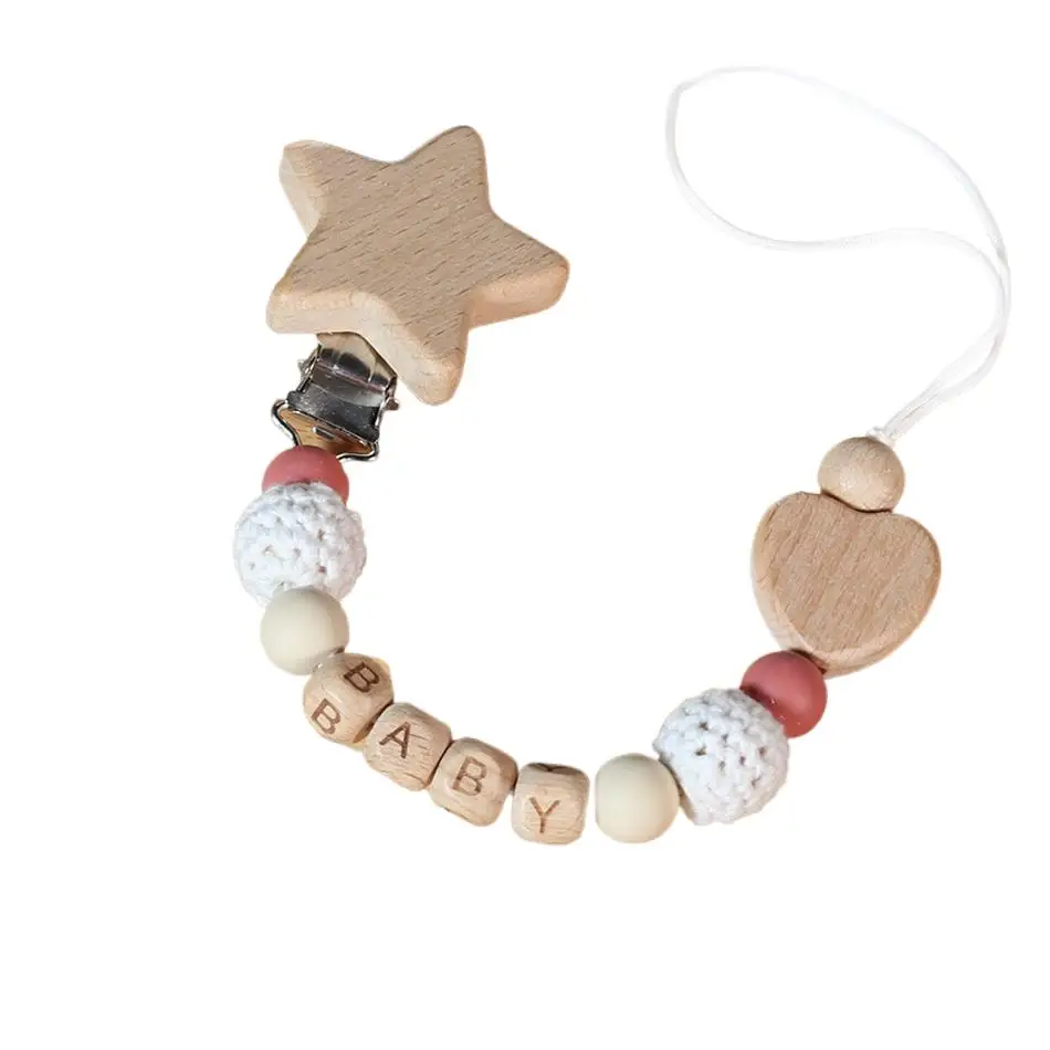 Tétine en Bois avec Nom Personnalisé pour Bébé, Pendentif TeWindsor, Cadeau pour Mère et Nouveau-né, Nouvelle Collection