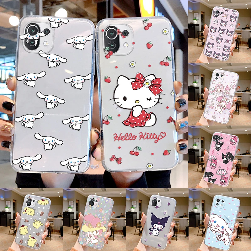 Sanrio Cat Case For Xiaomi Mi 11 Lite Mi11 Lite 5G NE Cover Soft Clear Cute Rabbit Funda For Xiaomi Mi 11Lite Transparent Shell