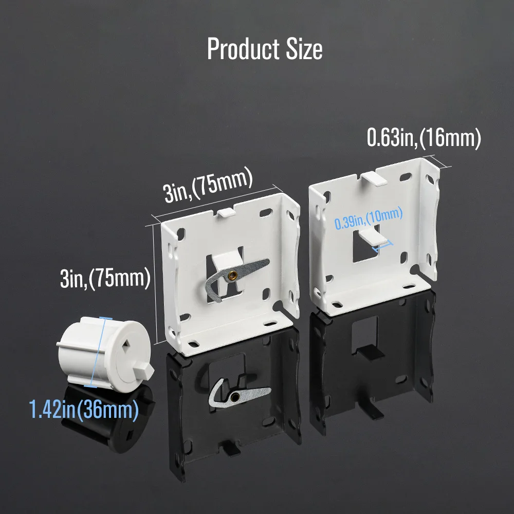 

3-Inch Motorized Roller Blind Brackets - Metal Clutch Mechanism for Fascia Roller Blinds