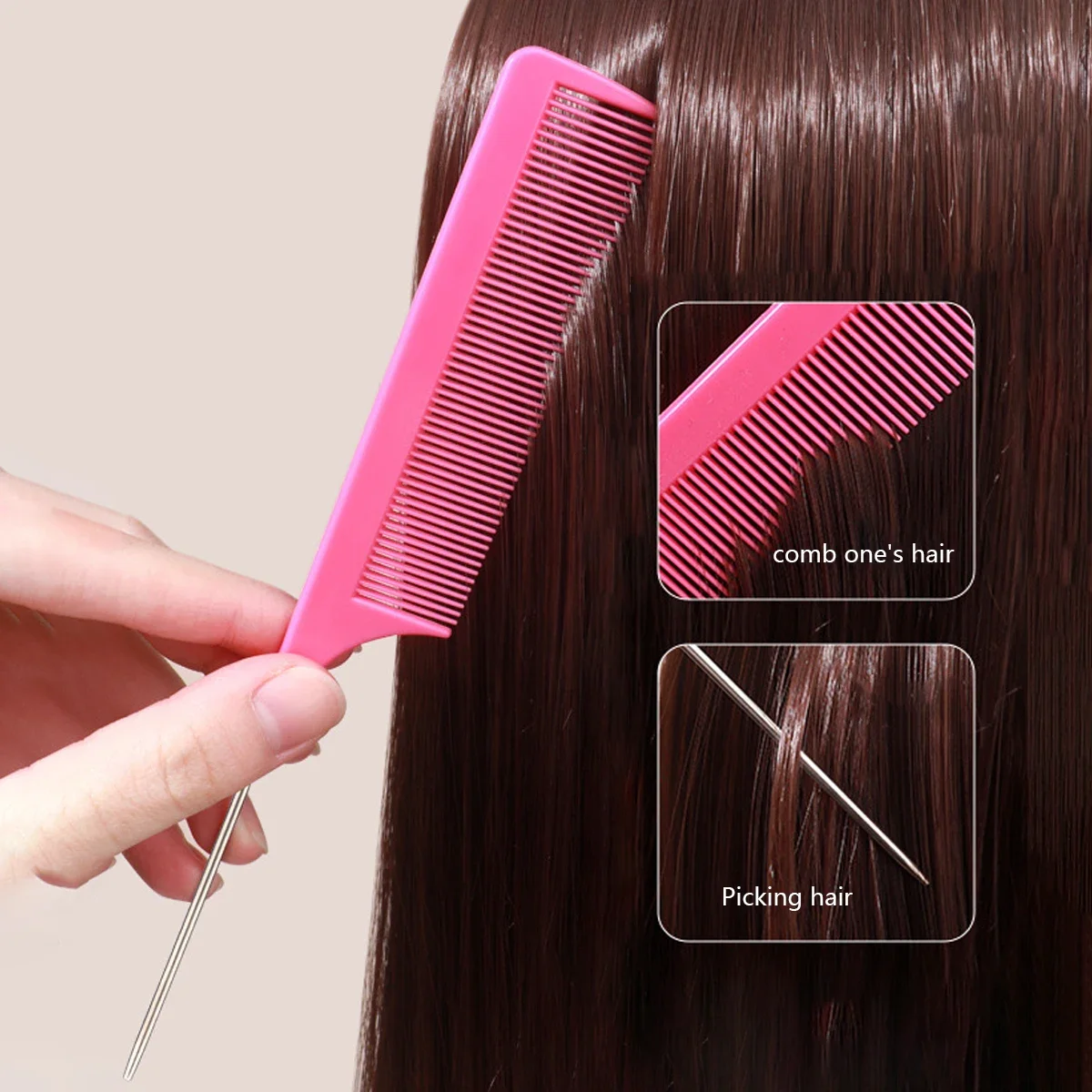 1 stücke profession elle spitze Schwanz Kamm Salon Haars tyling Edelstahl Haarkamm anti statische Färberei Kamm Friseur Styling-Tool