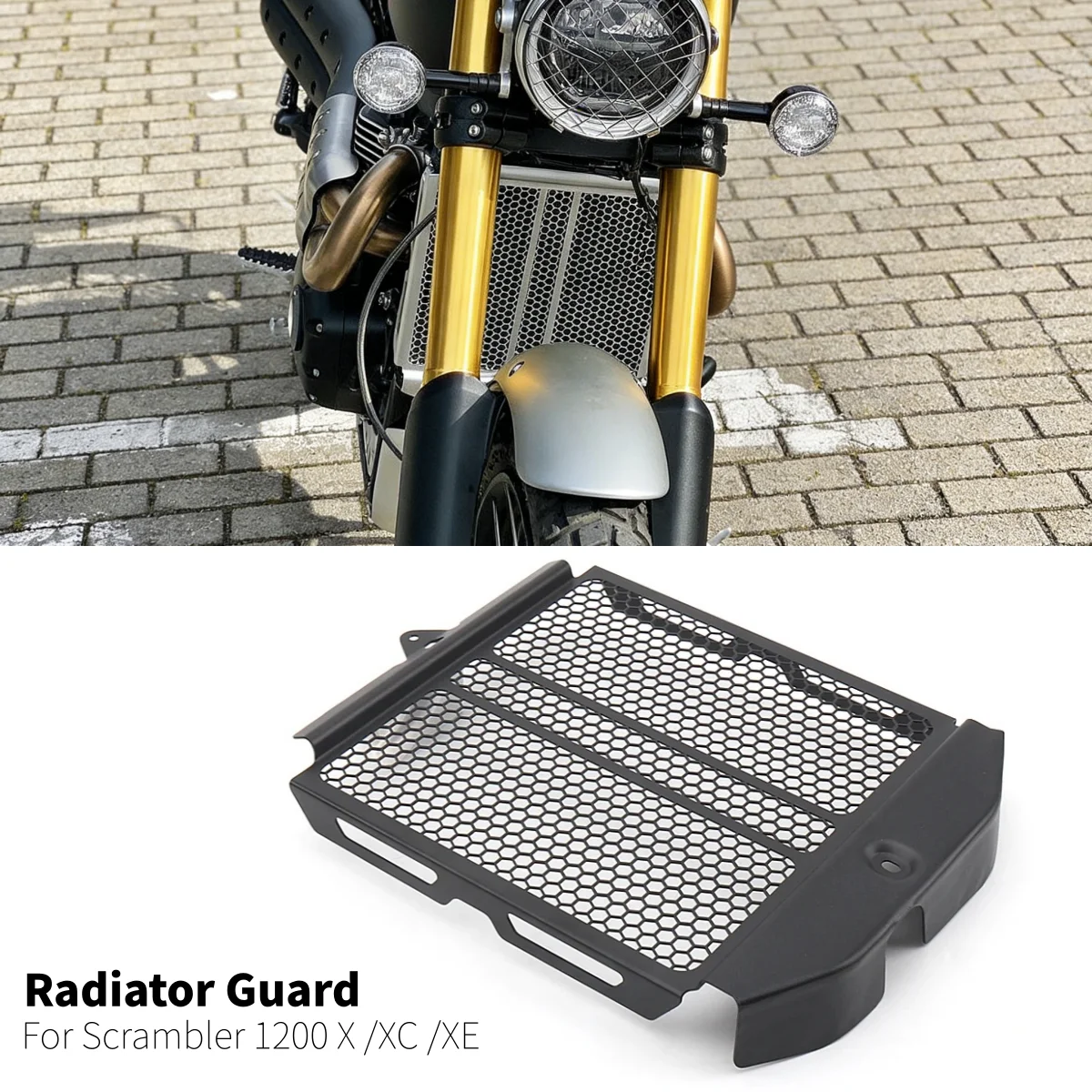 

Motorcycle Radiator Grille Guard Cooling System Protector Fit For Scrambler 1200 XE XC X Scrambler 1200XE 1200XC 1200X 2019-2025