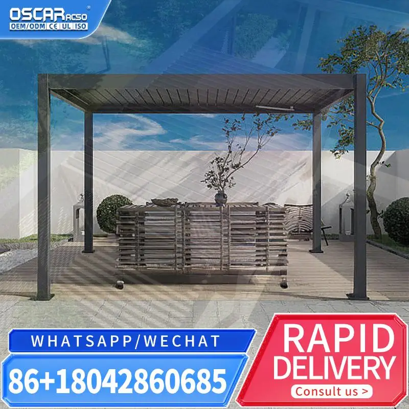 Garden Aluminum Pergola Roof Kits Patio Cover Louvered Canopy Designs for Backyard Balcony Outdoor pergola