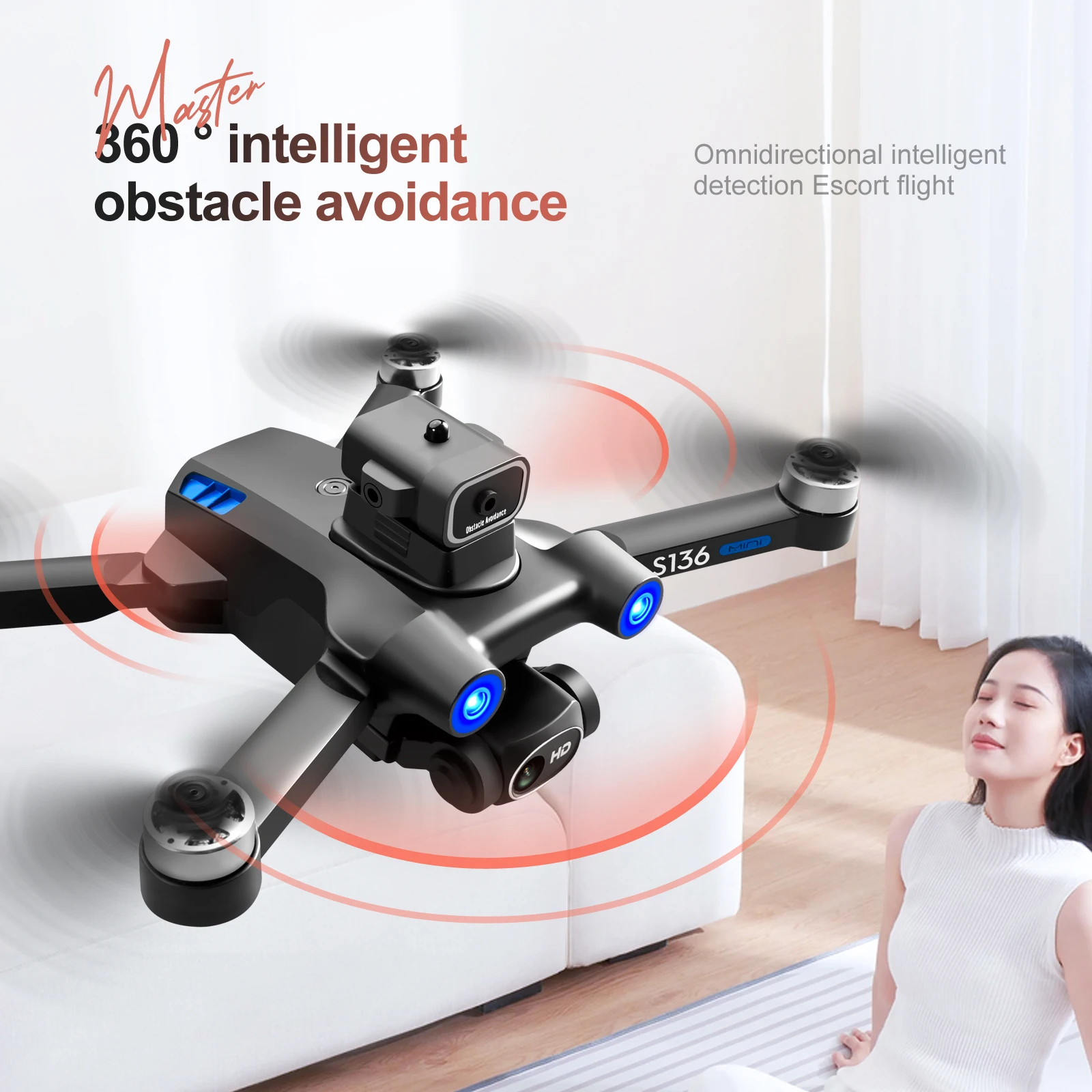 Edward S136 brushless motor infrared GPS high-definition dual camera 5G aerial photography obstacle avoidance automatic return