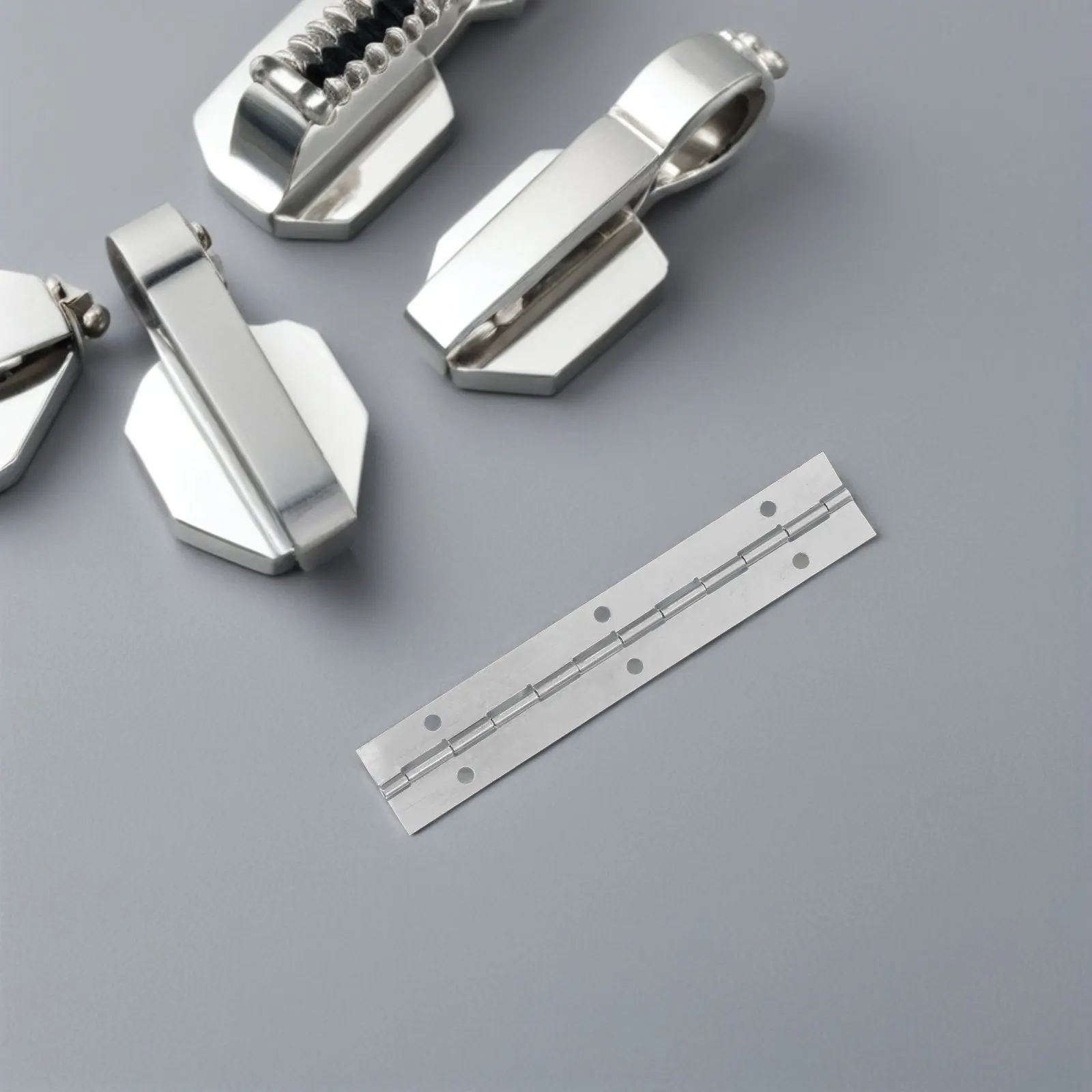 12Pcs Stainless Steel Piano Hinges Versatile Thickness Compatibility Heavy Duty Hinges for Kitchen Cabinets Bathroom Vanities