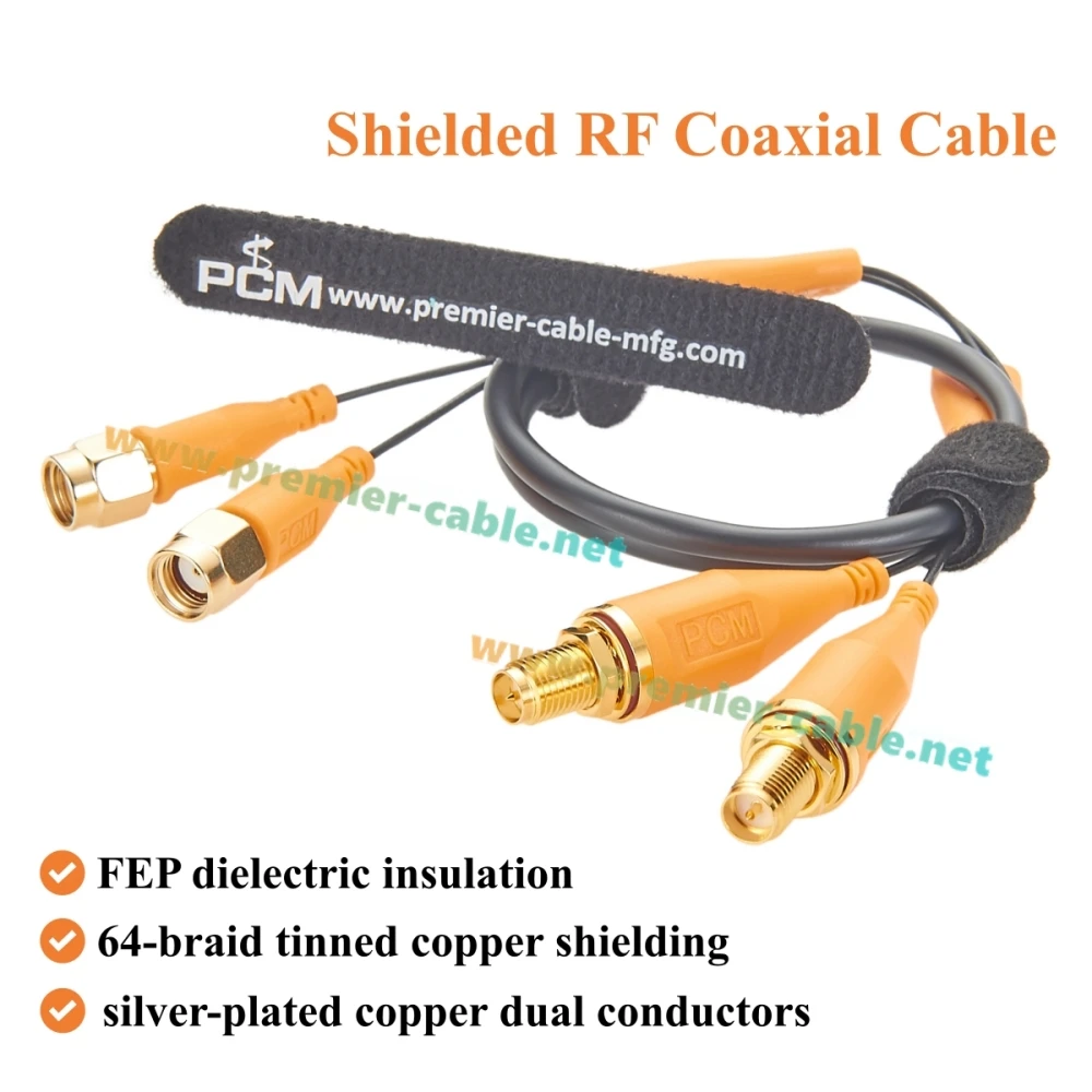 2-in-1 RP-SMA Stecker auf Buchse RF-Koaxialkabel für Panelmontage, 50 Ohm, 2x2 MIMO Antennenverlängerungskabel für GPS, SDR, WLAN-Router, 4G – Detail 5