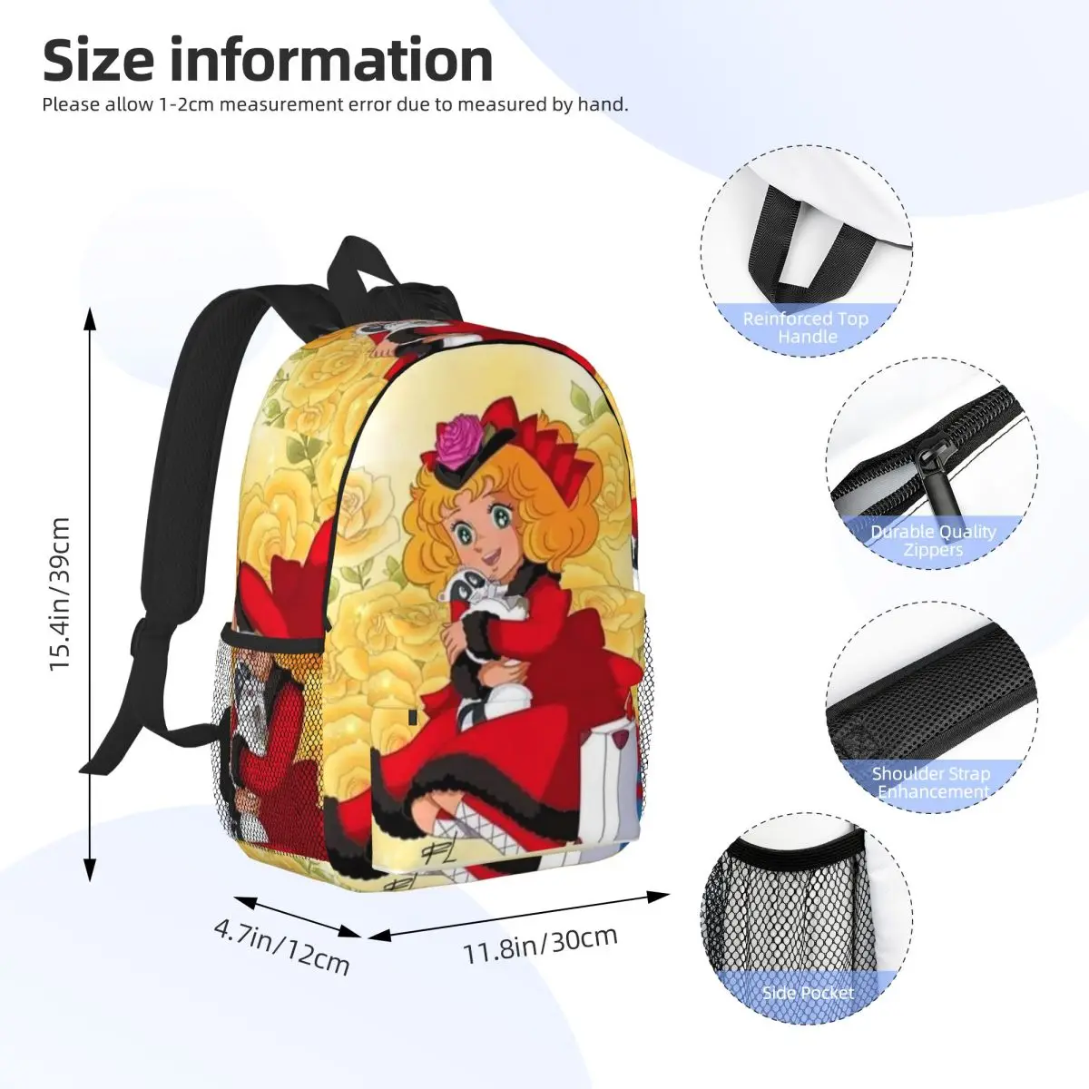 Candy Candy Anime Manga Backpack Student Boys Girls BookBag Men Women School Bag Computer Shoulder Bags