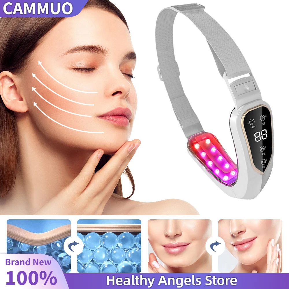 

Facial Lifting Device LED Photon Facial Slimming Vibration Massager Heated Double Chin V Face Shaped Cheek Lift Belt Machine