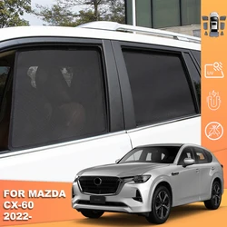 For Mazda CX-60 CX60 2022 2023 2024 Magnetic Car Sunshade Front Windshield Curtain Rear Side Baby Window Mesh Sun Shade Visor