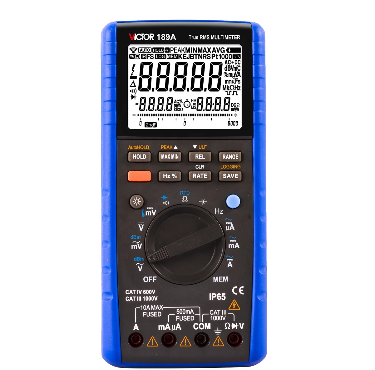 

VICTOR189A 0.025% Accuracy True RMS Multi-function Digital Multimeter With 55000 counts Display 1000V Fuse Protection With USB