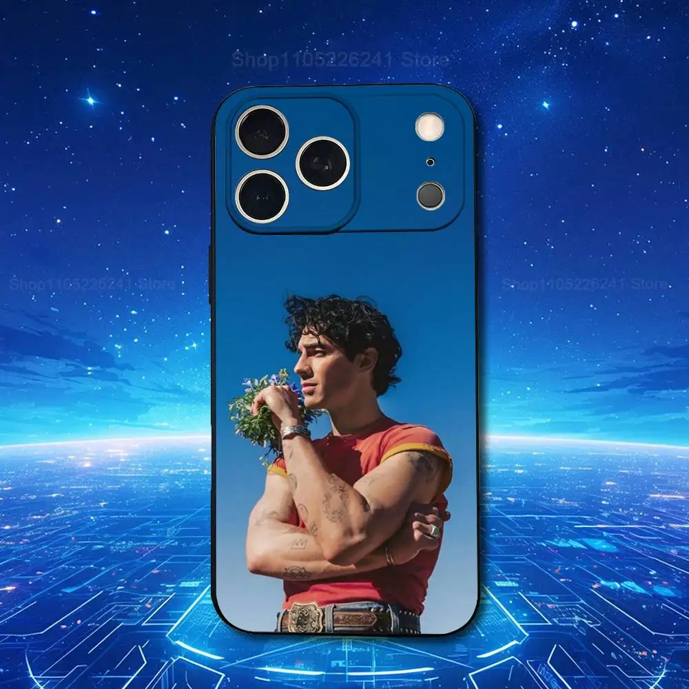 Cantor J-Joe J-Jonas para iPhone 13,17,11,12,16,14,15,Plus,Pro Max, XS, X, XR, SE, Mini, 8,7, capa de telefone preta de silicone macio