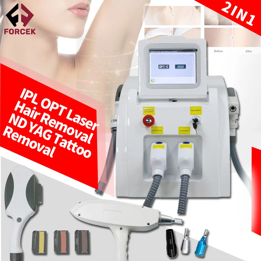 2024 NEWEST 2 In 1 Nd Yag Laser Tattoo Removal Machine IPL OPT Laser Hair Removal Machine ND YAG Tattoo Removal Laser