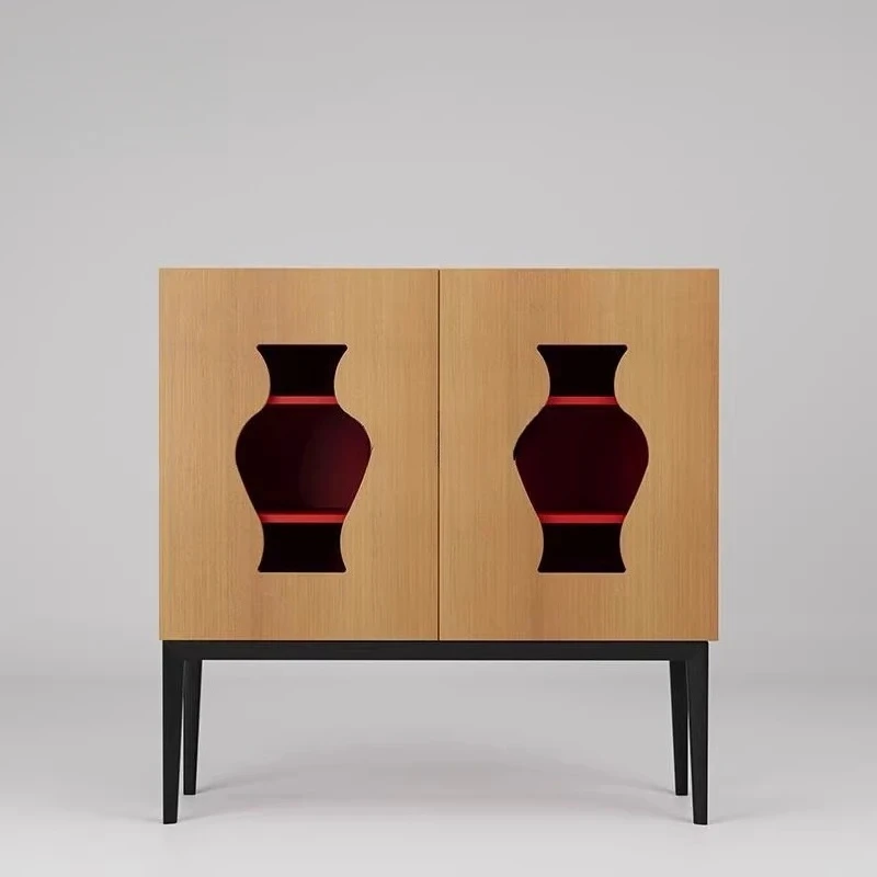 

Простой шкаф для хранения из цельного дерева в гостиной, обеденный боковой шкаф, старинный настенный шкаф для хранения