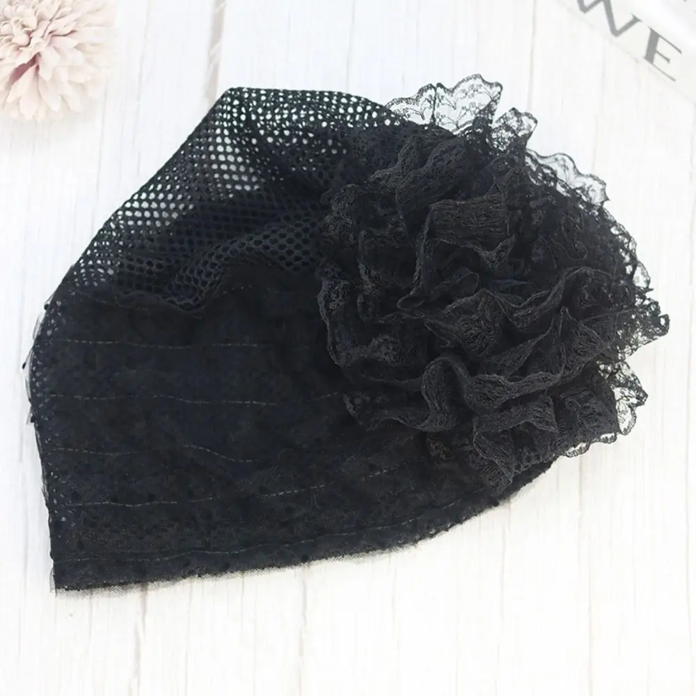 Модный кружевной тюрбан, шляпы, дышащий Элегантный головной платок, летние мусульманские головные повязки для женщин