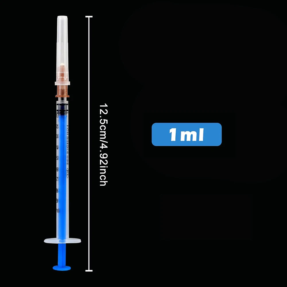 50Pcs Disposable 1Ml/Cc Lab Syringe with 1" Needle, Individually Sealed Package image 4