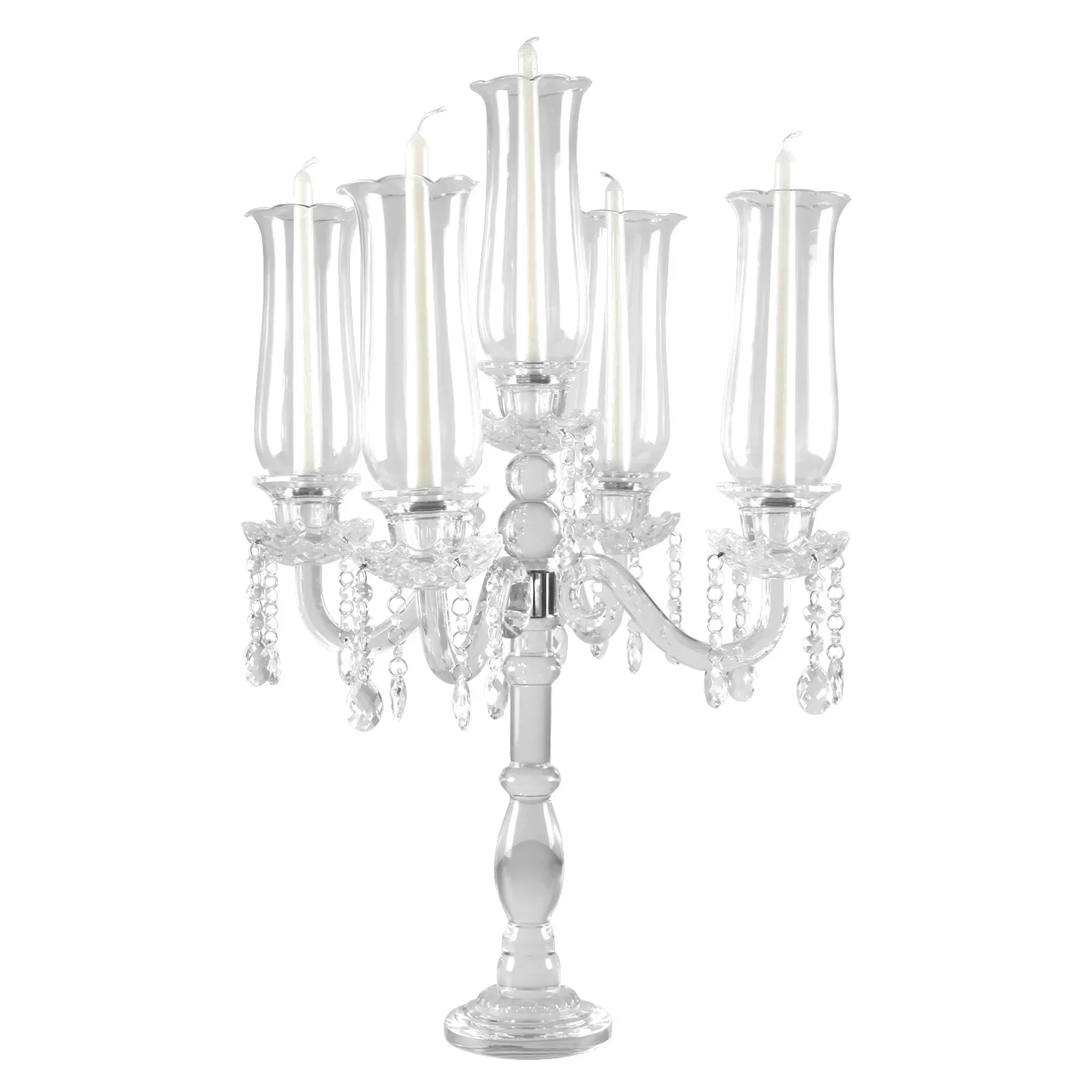 Crystal candle holder, wedding table decoration candle holder, European retro 5-head candle holder