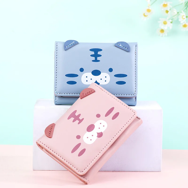 

Cartoon Mini Tiger Coin Purses PU Leather Multi-Card Slot Wallet Fashion Women Short Wallet Credit Card