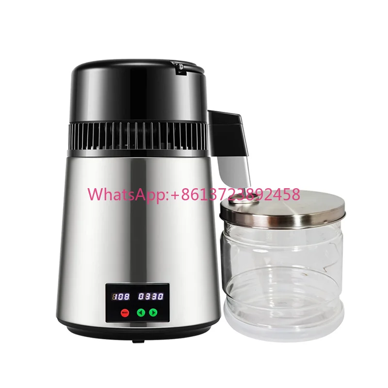 Color Water Distiller Water Purifier Stainless Steel Electric Quick English Home  Printing 750W 4L Free Spare Parts,none