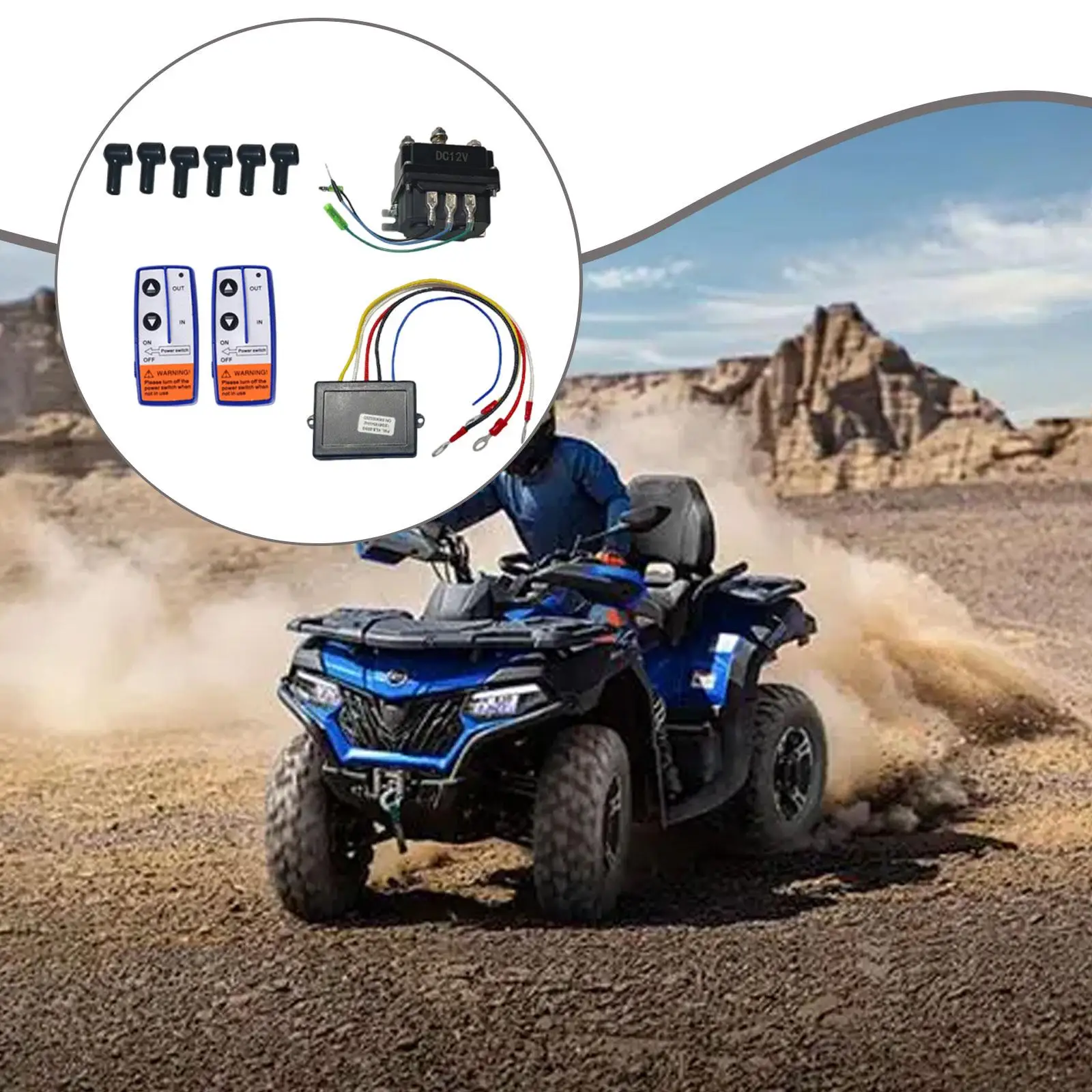 

Winch Control System 4250x Relay 250A 12V with 6 Boots for ATV UTV