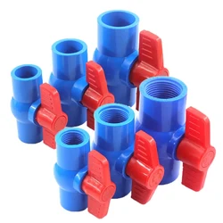 1PC 20~63mm Blue Color Socket Thread PVC Ball Valve Garden Farm Irrigation Plastic Valve Aquarium Fish Tank Tube Switch