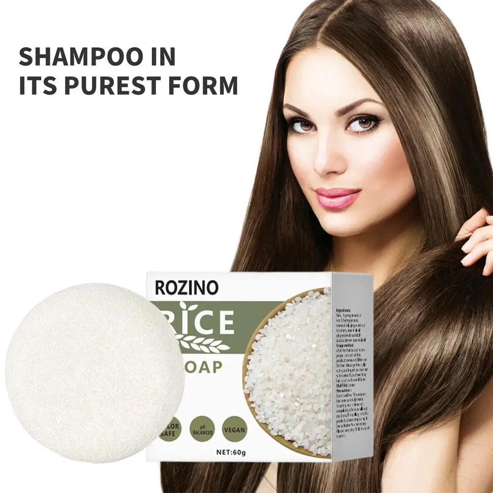 Arroz Shampoo para o Crescimento do Cabelo, Não Irritante, Shampoo Artesanal, Nutrição Suave, Proteína do Cabelo, Orgânico, Todos os Tipos de Cabelo