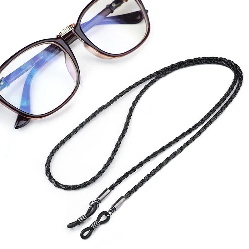 1pc Mens Glasses Leather Rope Chain Woven Glasses Lace Up Sunglasses Lace Up Outdoor Sports Non Slip Glasses Accessories