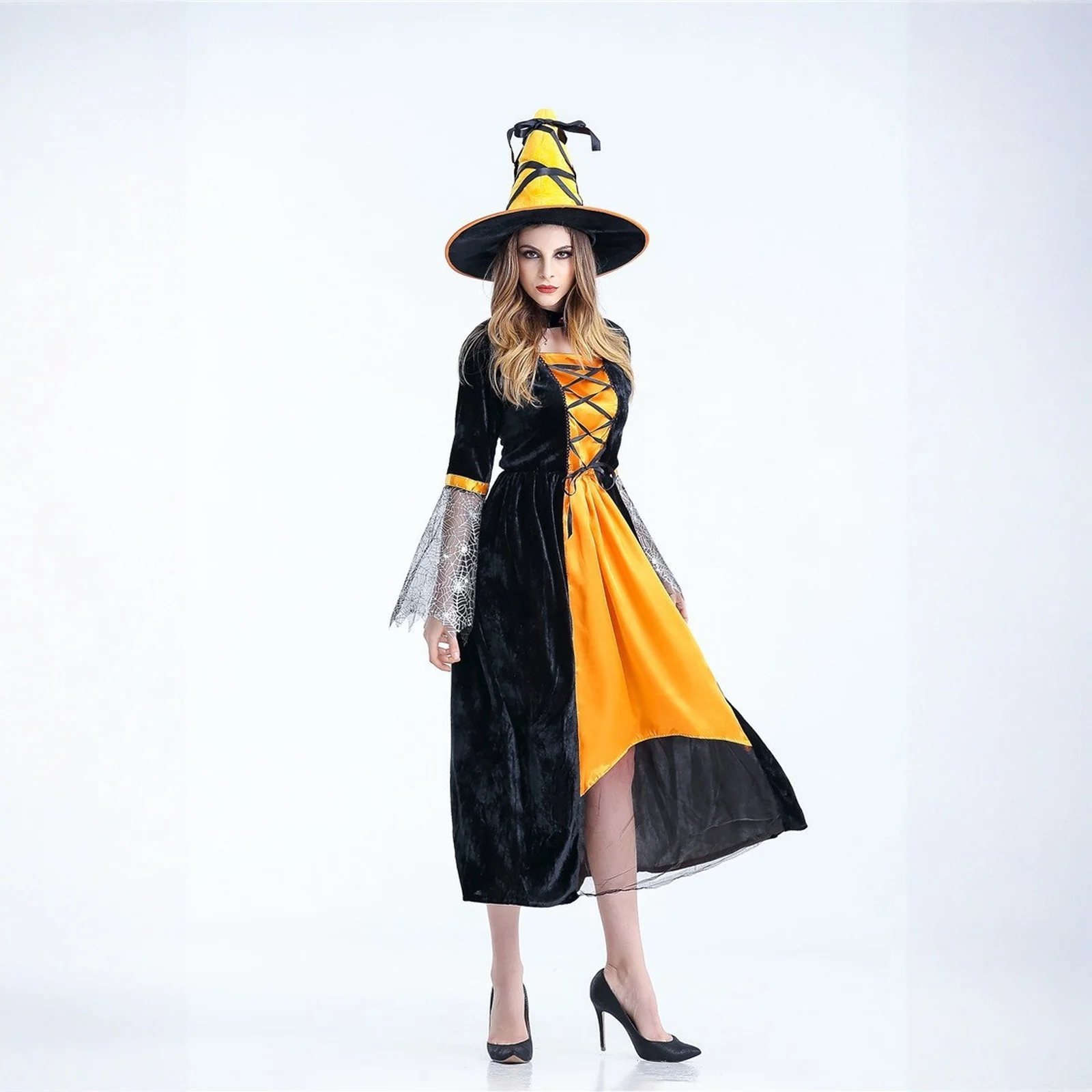 Halloween Witch Demon Role-Playing Costume Skirts And Hats Clothing Suitable For Party And Holiday Atmosphere Decoration