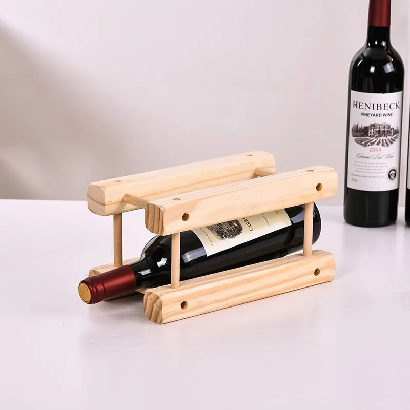 DIY Solid Wood Rack Creative Wine Rack Living Room Wine Cabinet Decoration Multi Bottle Suitable for Home Bar Wine Display