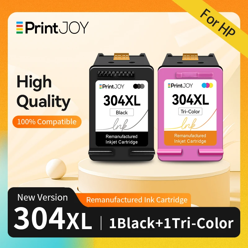 Printjoy Black Color 304XL Ink Cartridge Remanufactured replacement For HP304 Hp 304 XL Deskjet Envy 3752 3755 3758 Printer