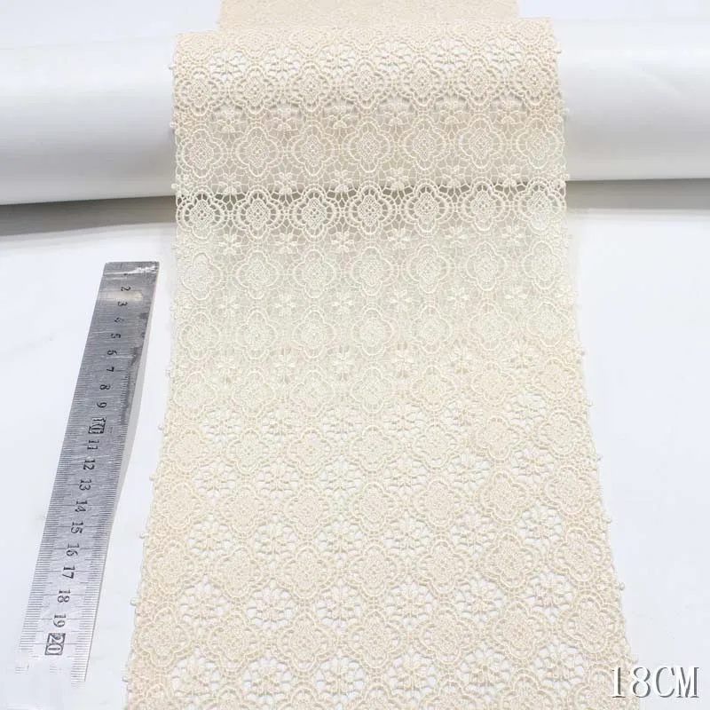 21Yards Two Tone Beige Lace Trim DIY Lingerie Accessories Fabrics Water Soluble Lace Fabrics for Dress Crafts