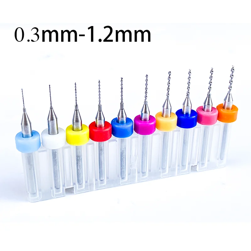 Mata Bor Mikro Karbida 0.3-1.2Mm Set Mata Bor CNC Mini Mata Bor Papan Sirkuit Cetak untuk PCB untuk Papan