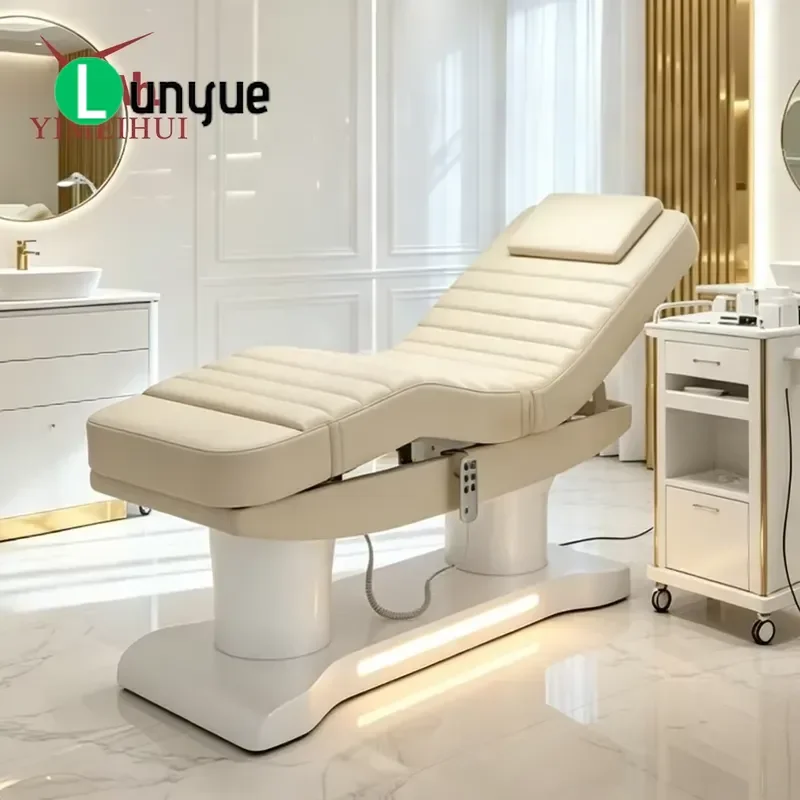 Professional 4 Motor Electric Massage Bed for Tattoo Facial Eyelash Beauty Adjustable Height Heavy Duty Comfortable