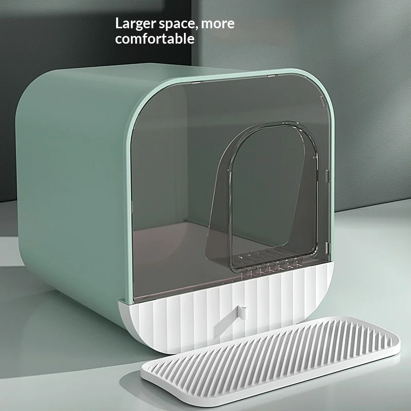 Caja de arena para gatos cerrada anti-salpicaduras y sin olores - imagen 2