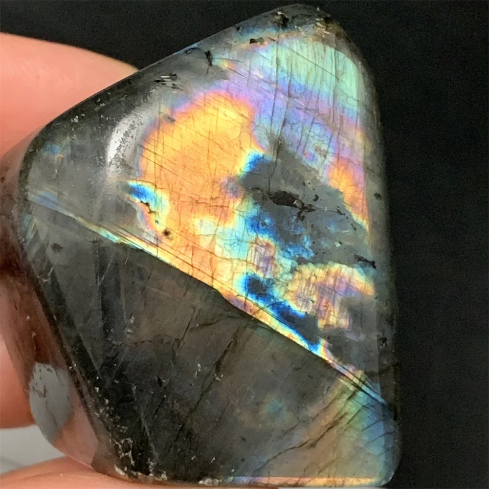 الطبيعية مشرق البرتقال الأرجواني ضوء اللابرادوريت العينات المعدنية الدائمة الأزرق الأصفر الوردي ضوء لابرادور الحلي شفاء الخرز #2