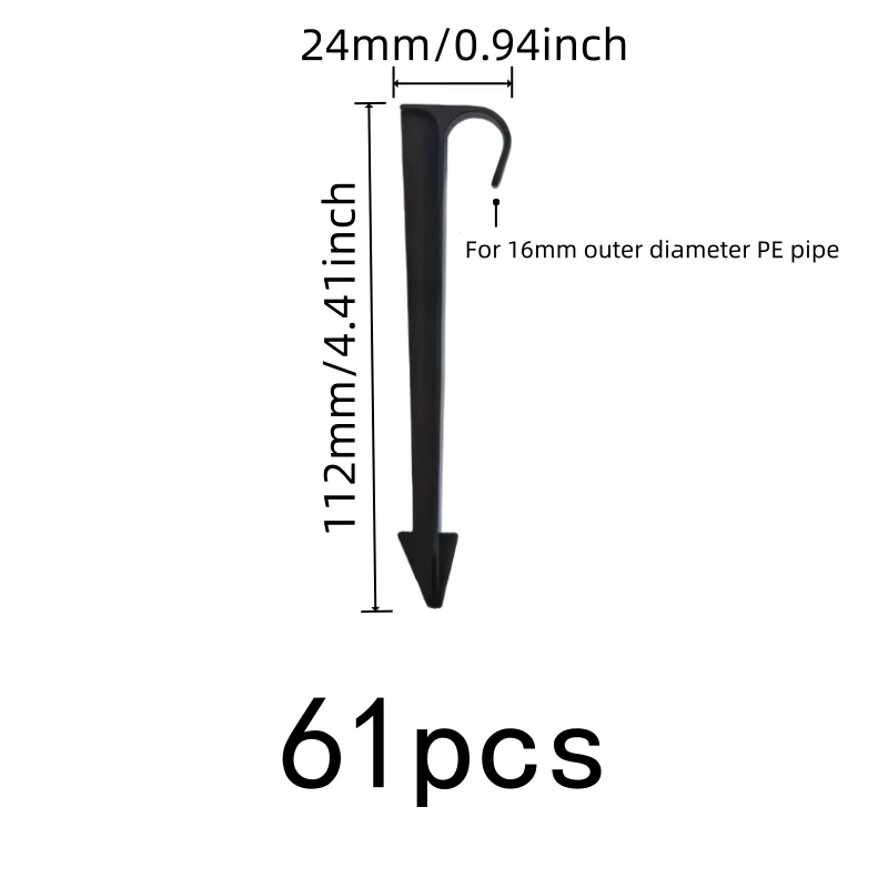 61pcs Durable Sturdy Water Pipe Fixing Stake For Garden/Courtyard/Lawn Irrigation Easy Install Hose Stake Outdoor Practical