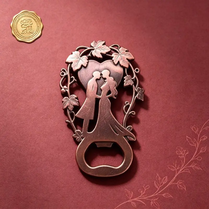 2026 Couple Silhouette Bottle Opener Heart Vine Beer Opener Wedding Favor Portable Wedding Souvenir Gift