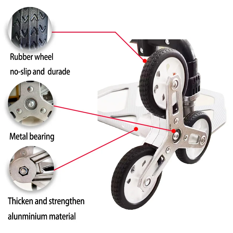 Imagem -03 - All Terrain Hand Truck com Bungee Cord Heavy Foldable Trolley para Upstairs Cargo Carrinho de Compras Portátil Home Travel 75kg