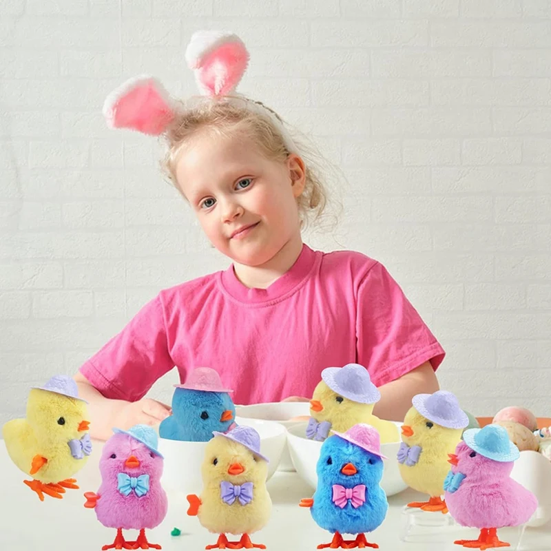 4Pack Easter Jumping Wind Up Plush Toys For Toddlers Kids,Hopping For Easter Easy Install Easy To Use