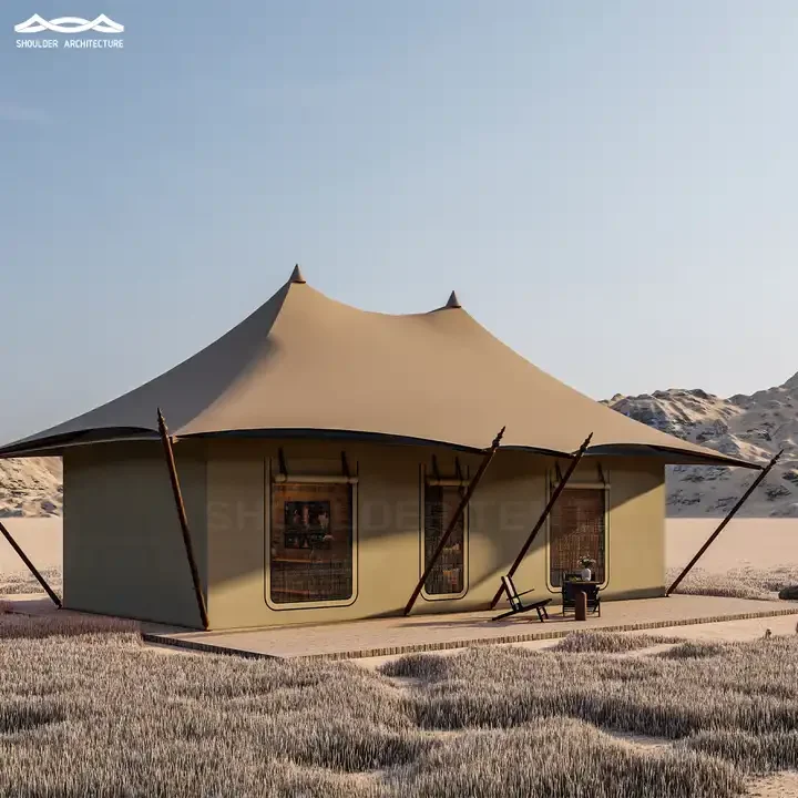FOODLINE Glamping Tent Oversized Space Luxury Canvas Tent For Commercial Glamping Campground Outdoor Hospitality