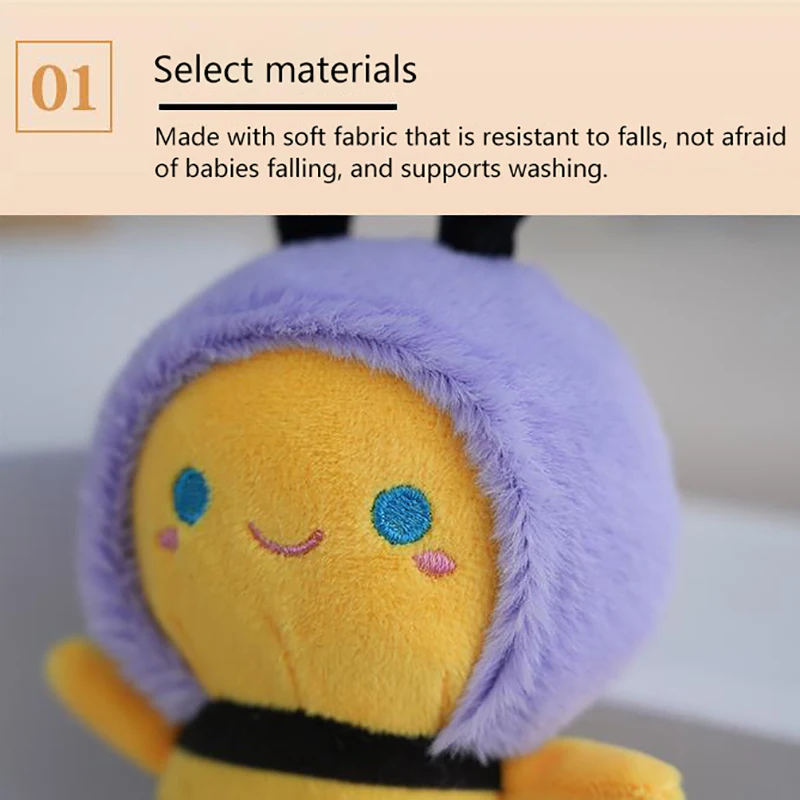 Cute Cartoon Plush Bee Toy Doll Keychain Creative Lovely Kawaii Pendant Fashion Backpack Decoration Accessories Children Gifts