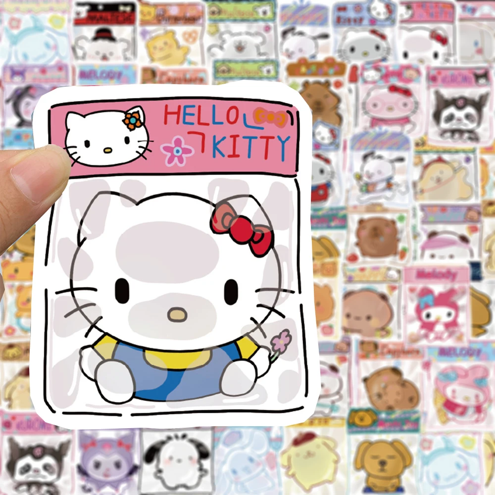 10/30/60pcs Funny Cartoon Sanrio Pinch Stickers Waterproof Graffiti DIY Suitcase Laptop Phone Cute Kuromi My Melody Anime Decals