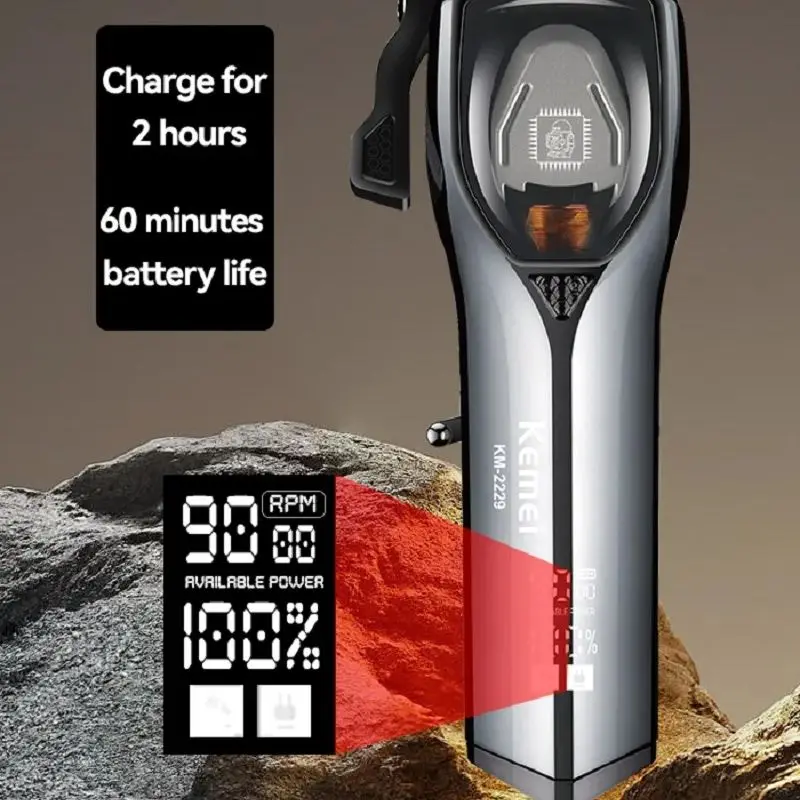 آلة تشذيب الشعر من كيمي قابلة لإعادة الشحن ، آلة قص الشعر ، ماكينة حلاقة احترافية ، استخدام الحلاق ، دورة في الدقيقة ،