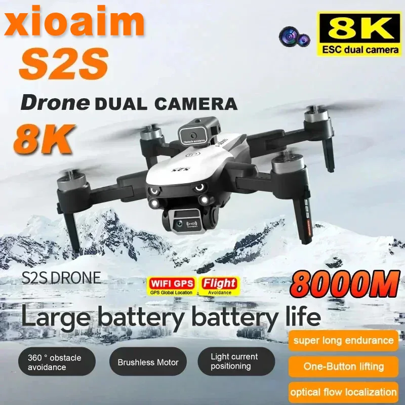 

For Xiaomi S2S 8K Drone 5G GPS Profesional Aerial Photography Dual-Camera Omnidirectional Obstacle Brushless Avoidance Quadcopte