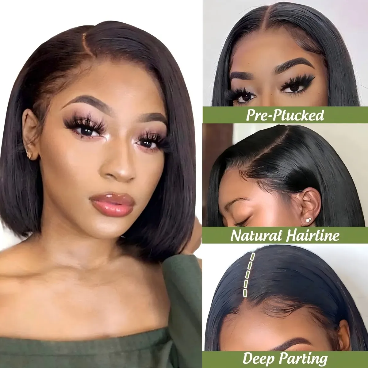 

HD Bob Wig 5x5 Lace Closure Human Hair Wigs Brazilian Short Bob Wig 13x4 Lace Pre-Plucked Human Hair Lace Frontal Wigs For Women