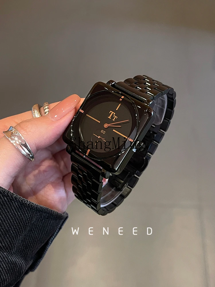 CL square large dial watch women's new light luxury niche high-end steel belt women's quartz women's watch