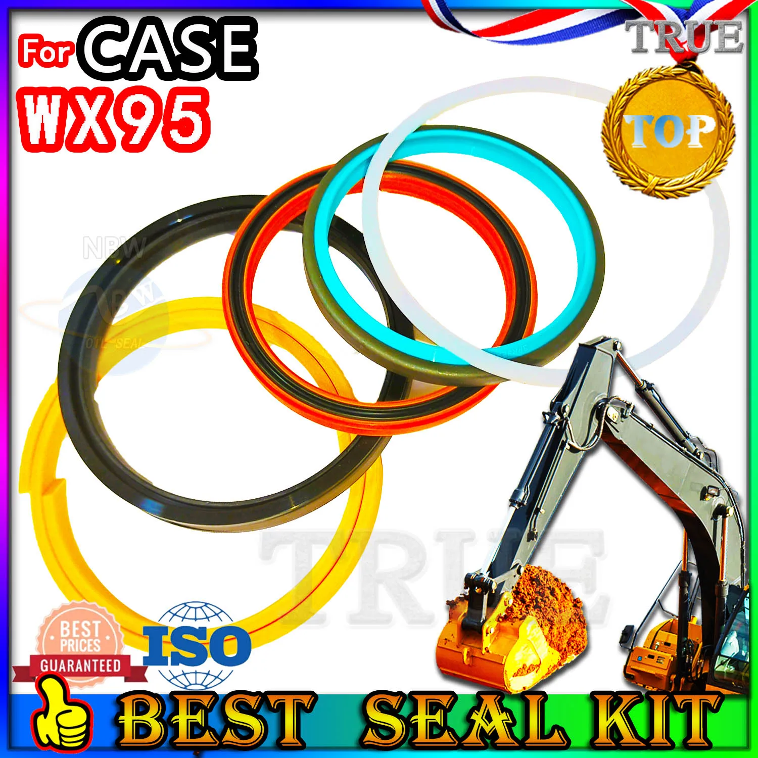 

For CASE WX95 Oil Seal Repair Kit Boom Arm Bucket Excavator Hydraulic Cylinder Nitrile NBR Nok Washer Skf Service Track Spovel