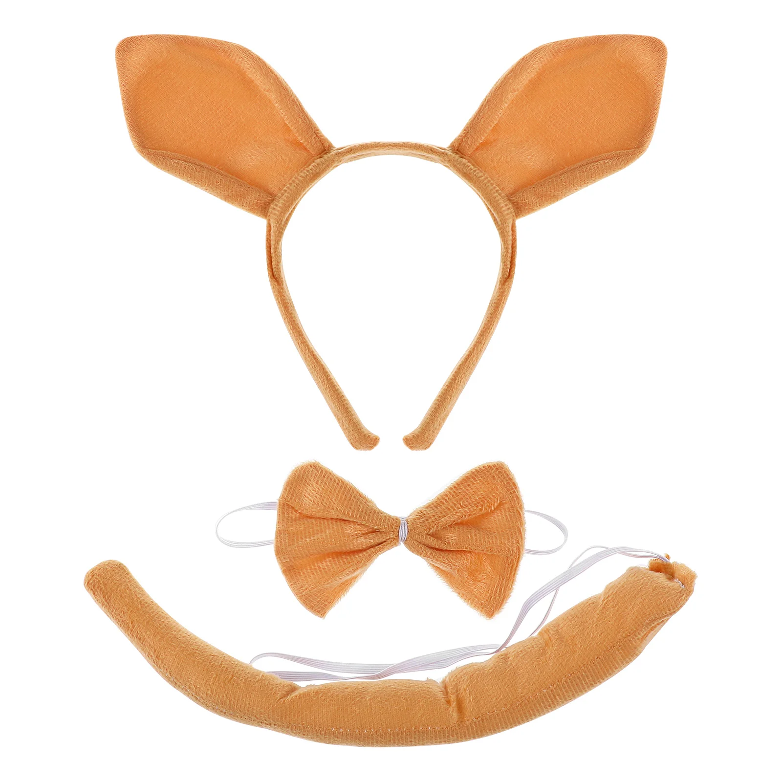 Cosplay Bow Tie Kangaroo Headband Set Bunny Accessories Short Plush Parent-child Inflatable Costume