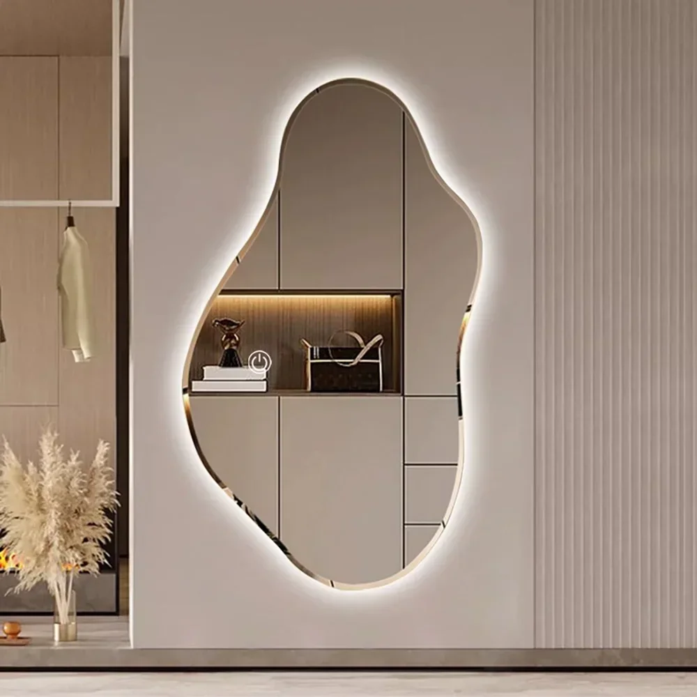 TAO Nordic Simple Smart Bathroom Mirrors for Home Irregular Bathroom Mirror Designer Wall-mounted Bath Mirrors Bedroom Vanity Mi