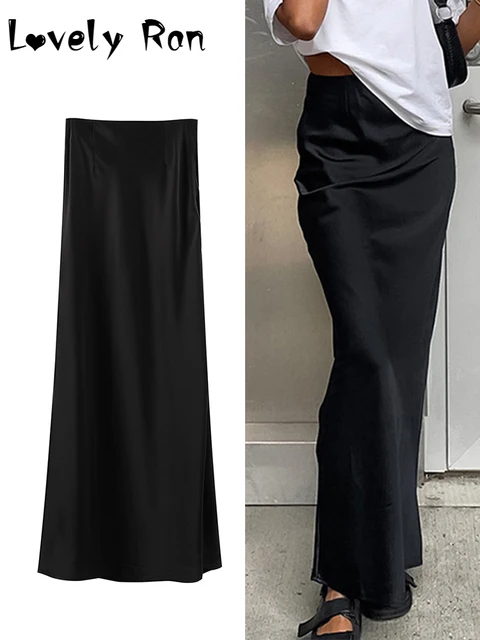 Jupe Longue en Satin Noir pour Femme Streetwear Decontracte Taille Haute Hanche GT Y2K Nouvelle Collection Printemps 2023 AliExpress 200000345
