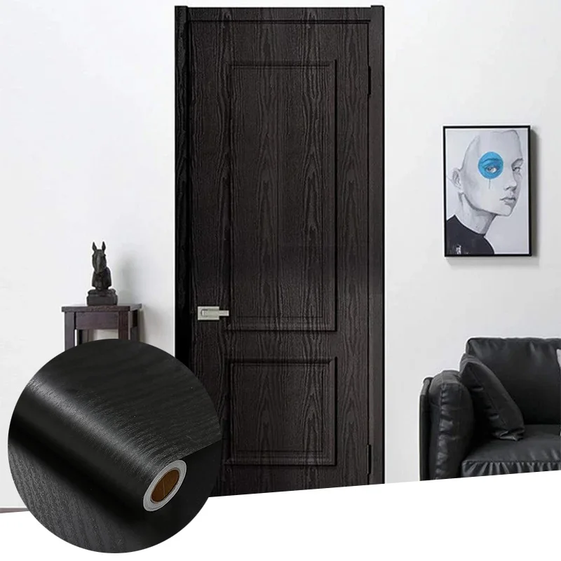 

Самоклеящиеся обои 40 см, бытовые, черные, под дерево, простые, водонепроницаемые, для украшения дома, маслостойкие, кухонный шкаф, рабочий стол