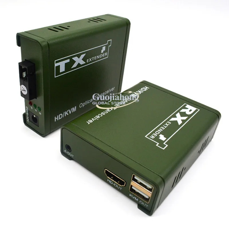 3km Fiber KVM   Extender Optical Transceiver Fiber Optic to   Extender HD with USB
